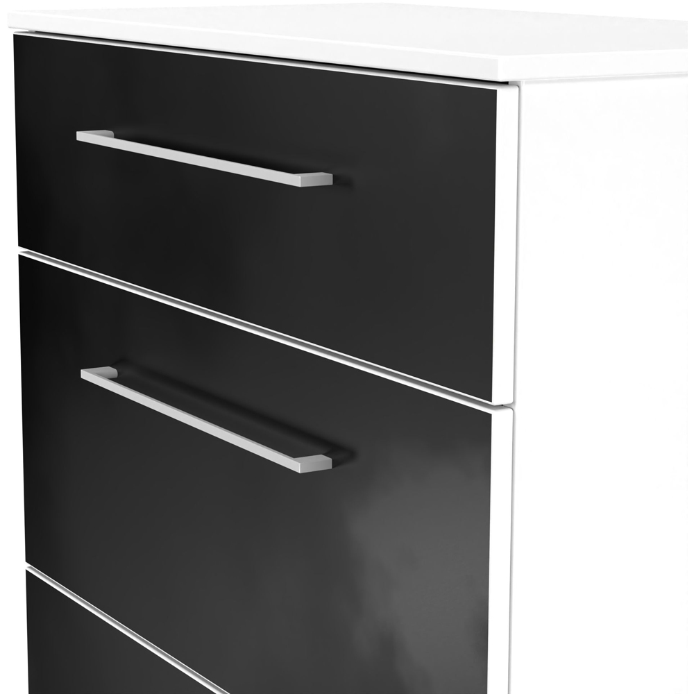 Crowndale Worcester 3 Drawer Matt Black and White Deep Chest of Drawers Ready Assembled Image 5