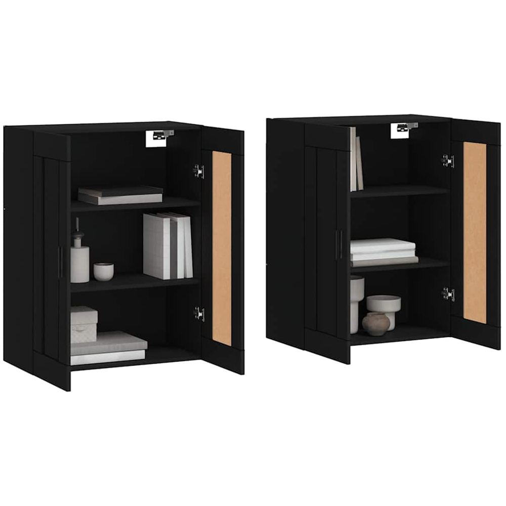vidaXL 2 Door Black Wall Mounted Cabinet 2 Pack Image 3
