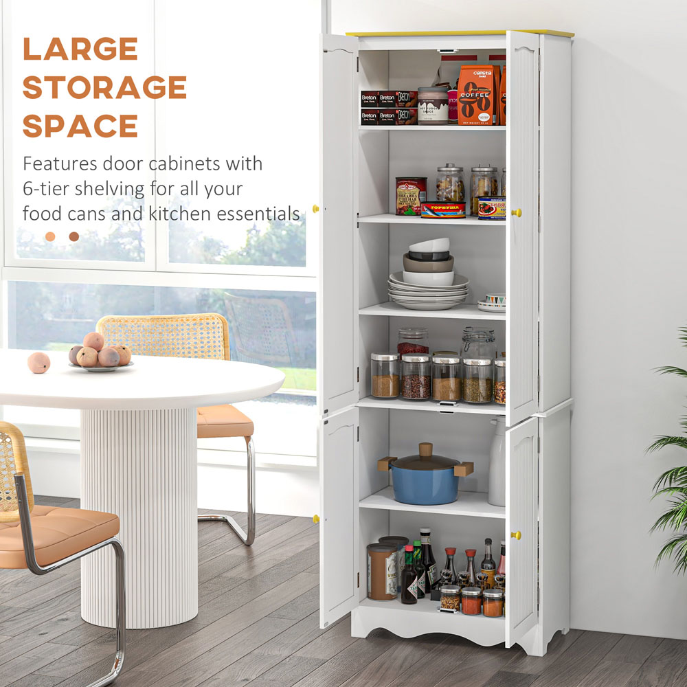 Portland 4 Door White Kitchen Storage Cabinet Image 8