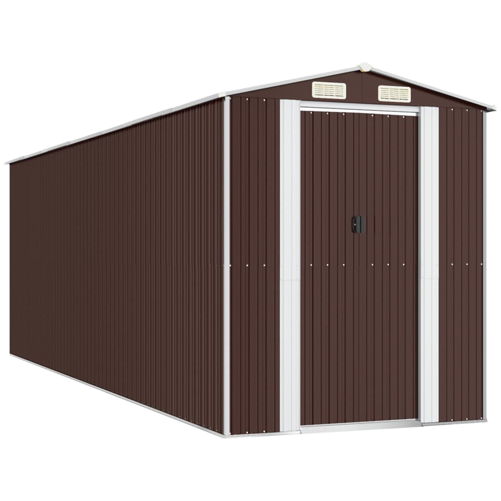 vidaXL 6.3 x 19.9ft Brown Galvanised Steel Garden Shed Image