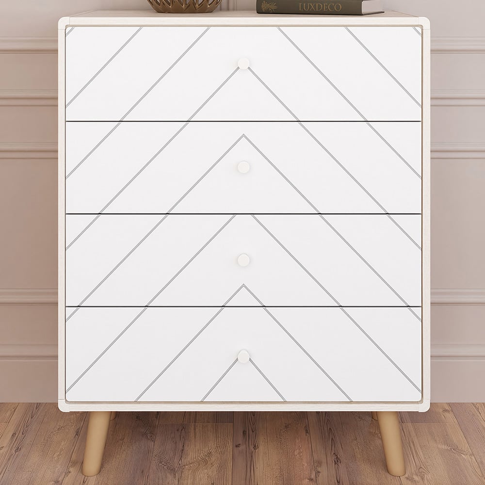 Seconique Dixie 4 Drawer Dusty Grey and White Storage Chest Image 1