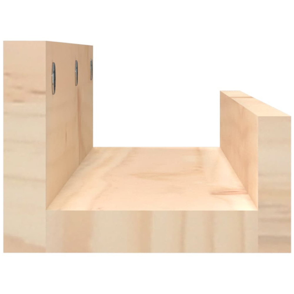 vidaXL 50cm Set of 2 Brown Solid Pine Wood Floating Wall Shelf Image 4