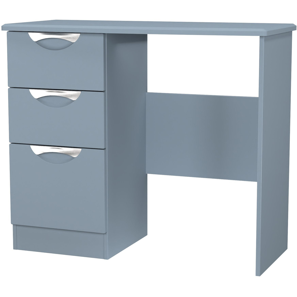 Crowndale Camden 3 Drawer Denim Blue Vanity Dressing Table Ready Assembled Image 3