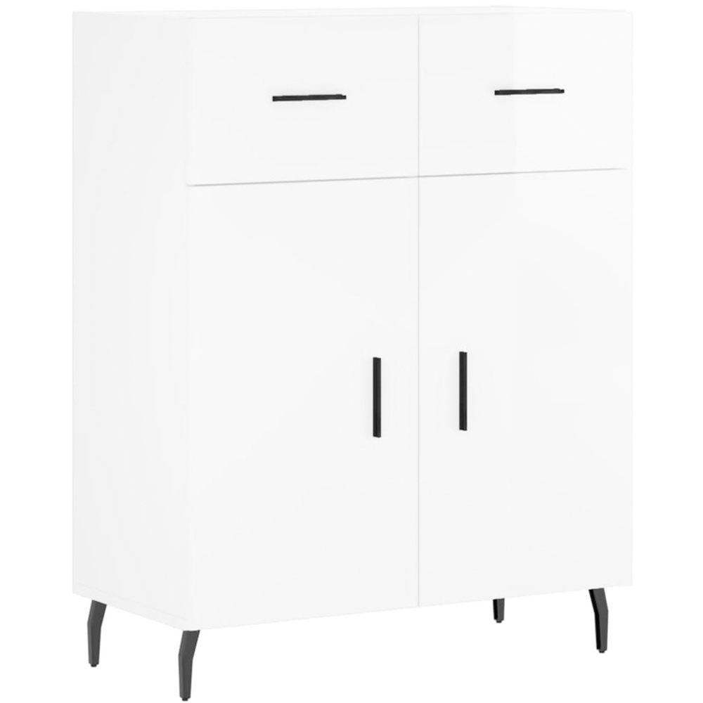 vidaXL 2 Door 2 Drawer White Sideboard Image 2