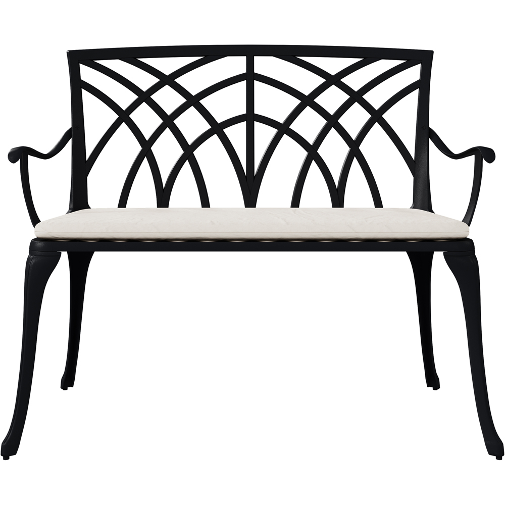 Charles Bentley Cast Aluminium Black Bench Image 3