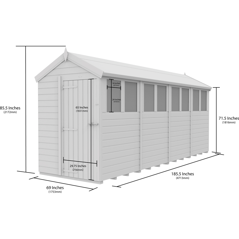 DIY Sheds 5 x 16ft Tongue and Groove Timber Apex Garden Shed Image 9