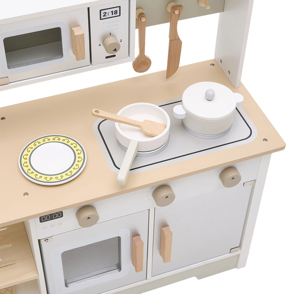 H&O Direct Kids Wooden Cooking Toy Kitchen Pretend Play Set Image 5