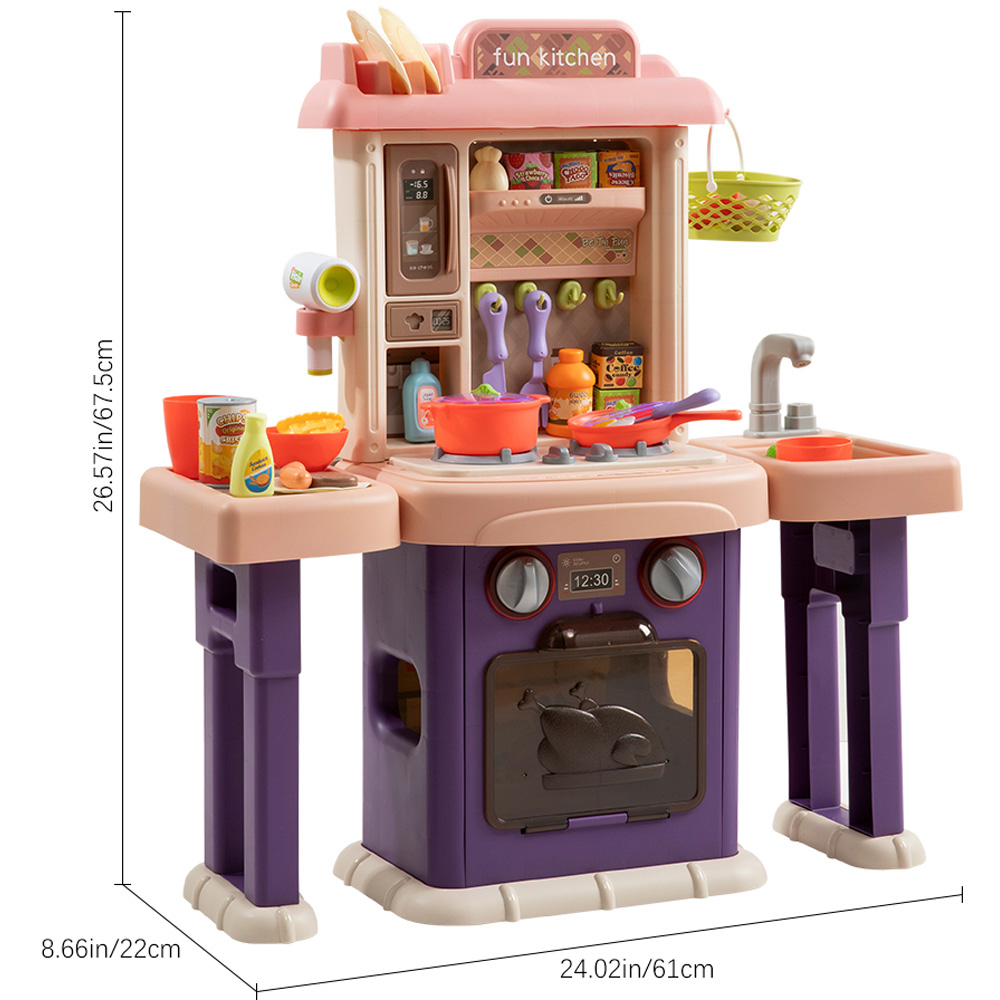 H&O Direct Kids Double-Sided Kitchen Washstand Pretend Play Set Image 6