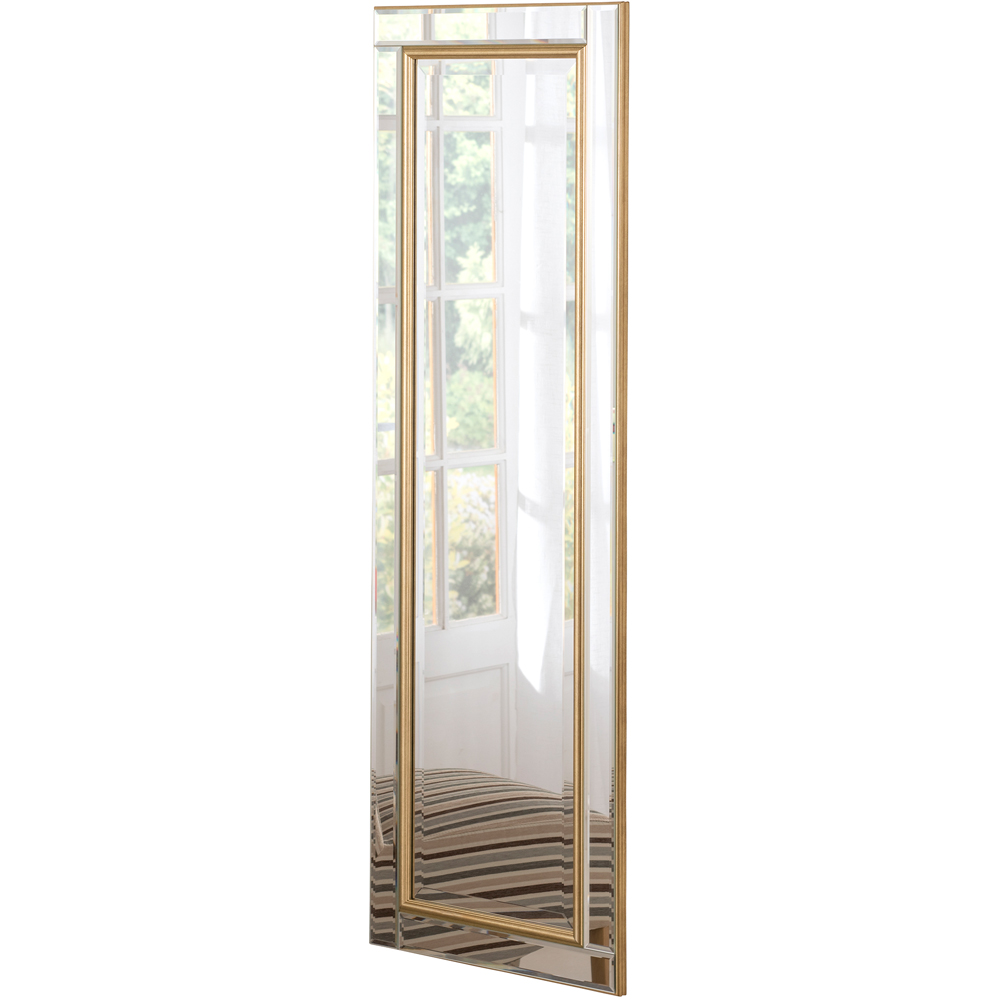 Yearn Timeless Gold Brass Tall Bevelled Wall Mirror 136 x 45cm Image 1