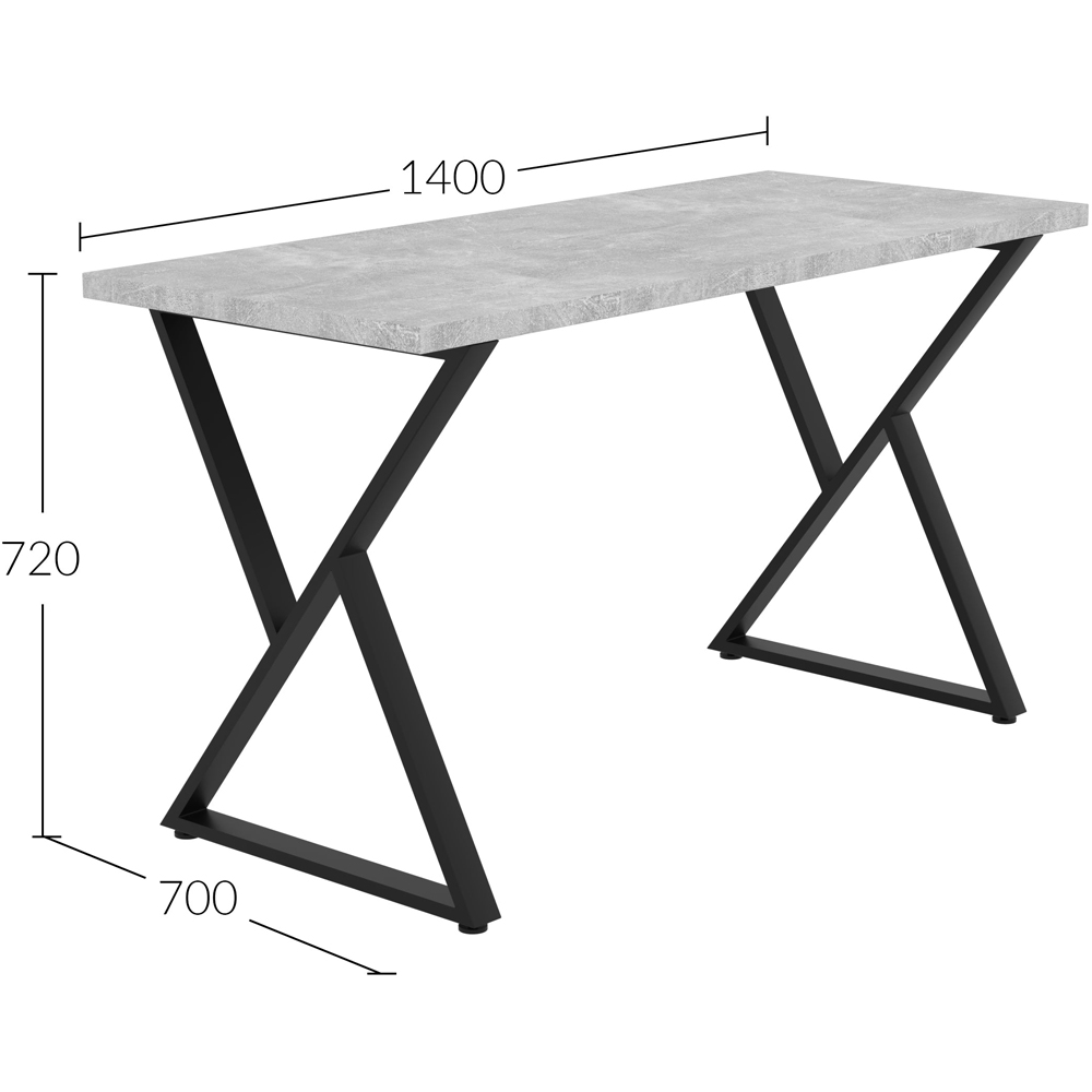 Shefa Chicago 6 Seater Dining Table Concrete Grey Image 4