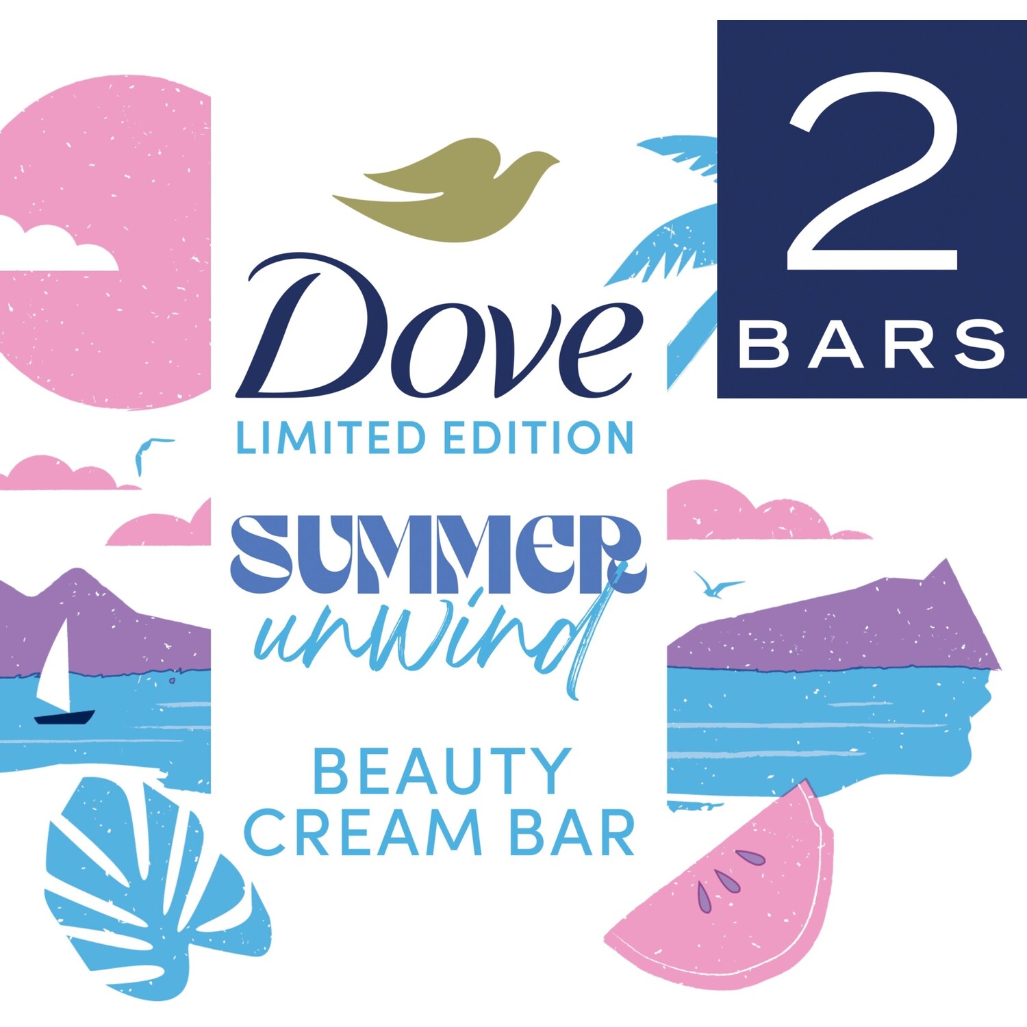 Pack of 2 Dove Summer Unwind Beauty Cream Bars Image 2