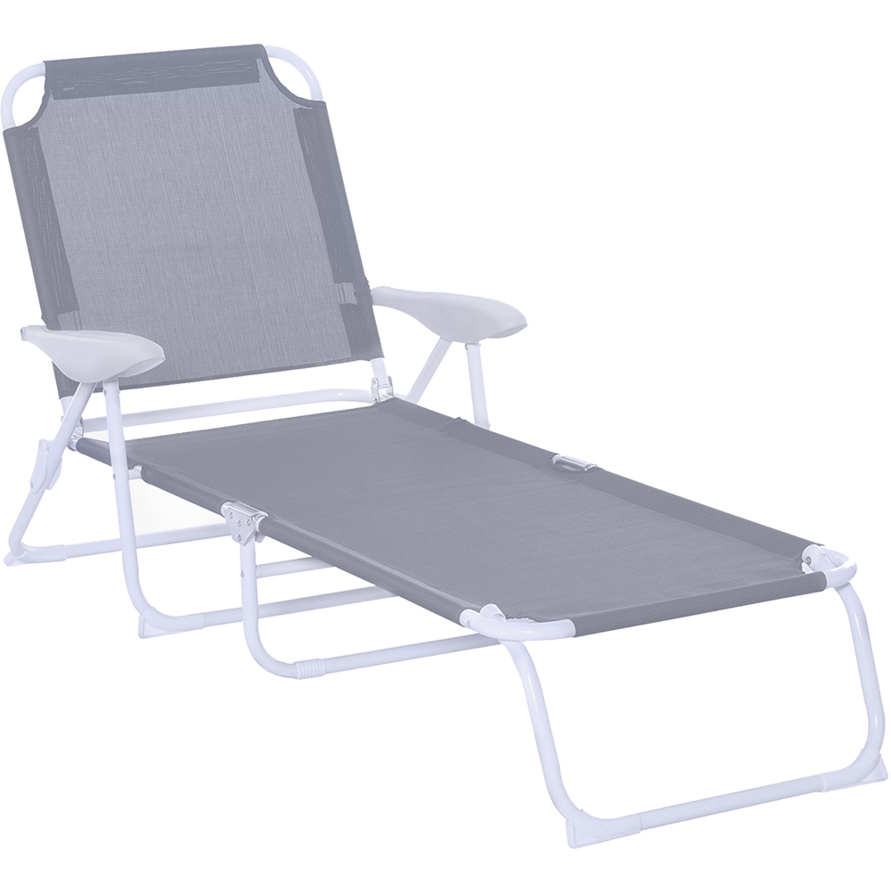 Outsunny Grey 4 Level Adjustable Folding Sun Lounger Image 2