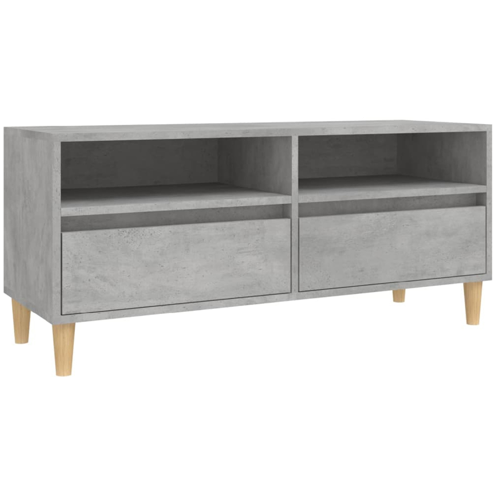 vidaXL 2 Drawer 2 Shelf Concrete Grey TV Cabinet Image 2