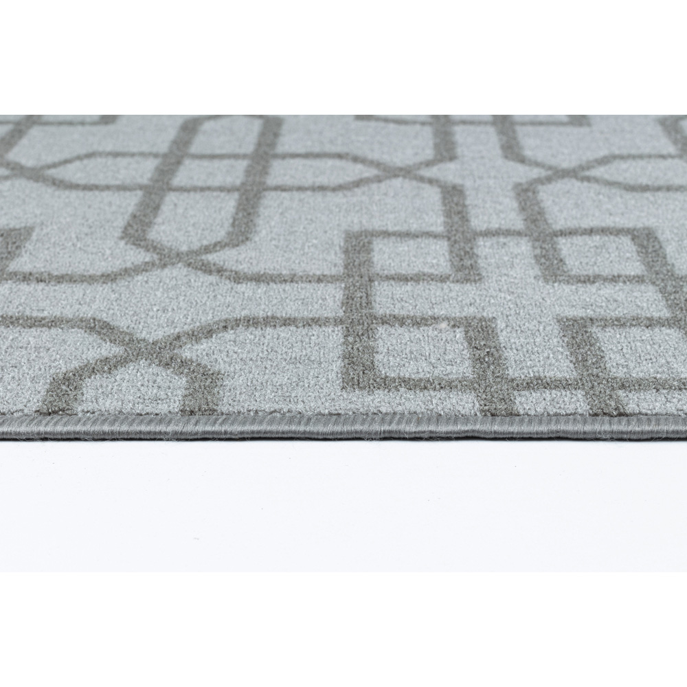 Desire Rugs Havana Silver Cubed Trellis Anti Slip Door Mat 150 x 80cm Image 4