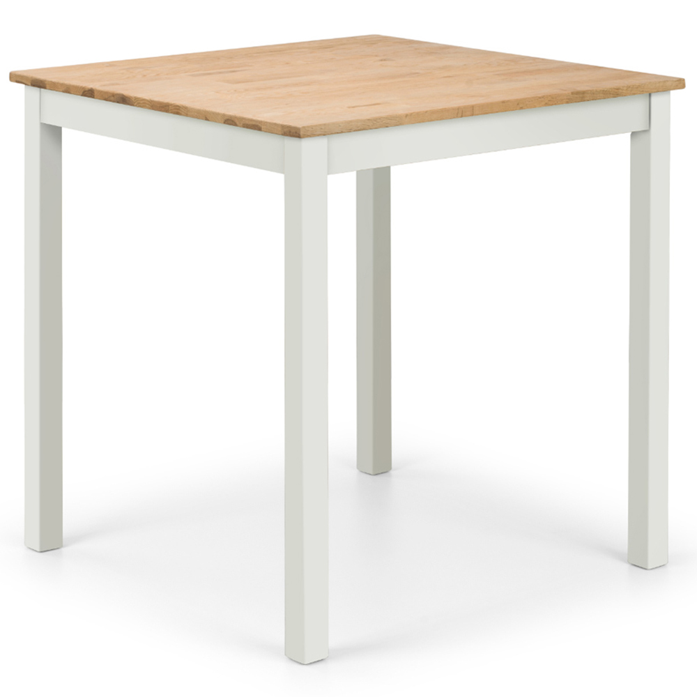 Julian Bowen Coxmoor 2 Seater Square Dining Table Ivory and Oak Image 2