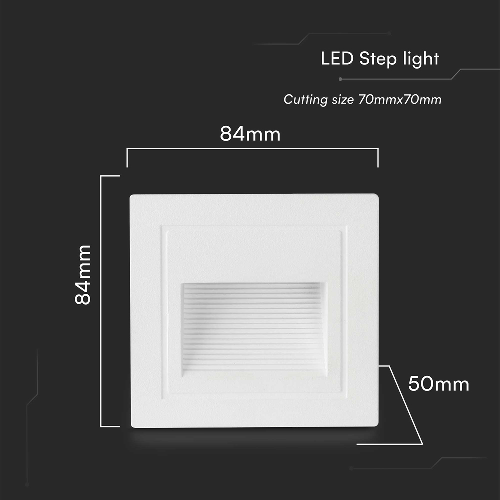V-TAC 4 Pack 5W White Square Warm White LED Step Light Image 8