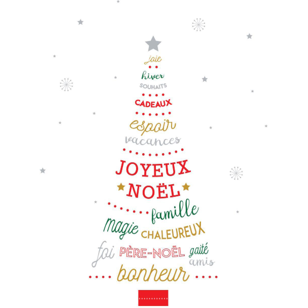 Walplus French Quotes Christmas Tree Self Adhesive Wall Stickers 22 Piece Image 2