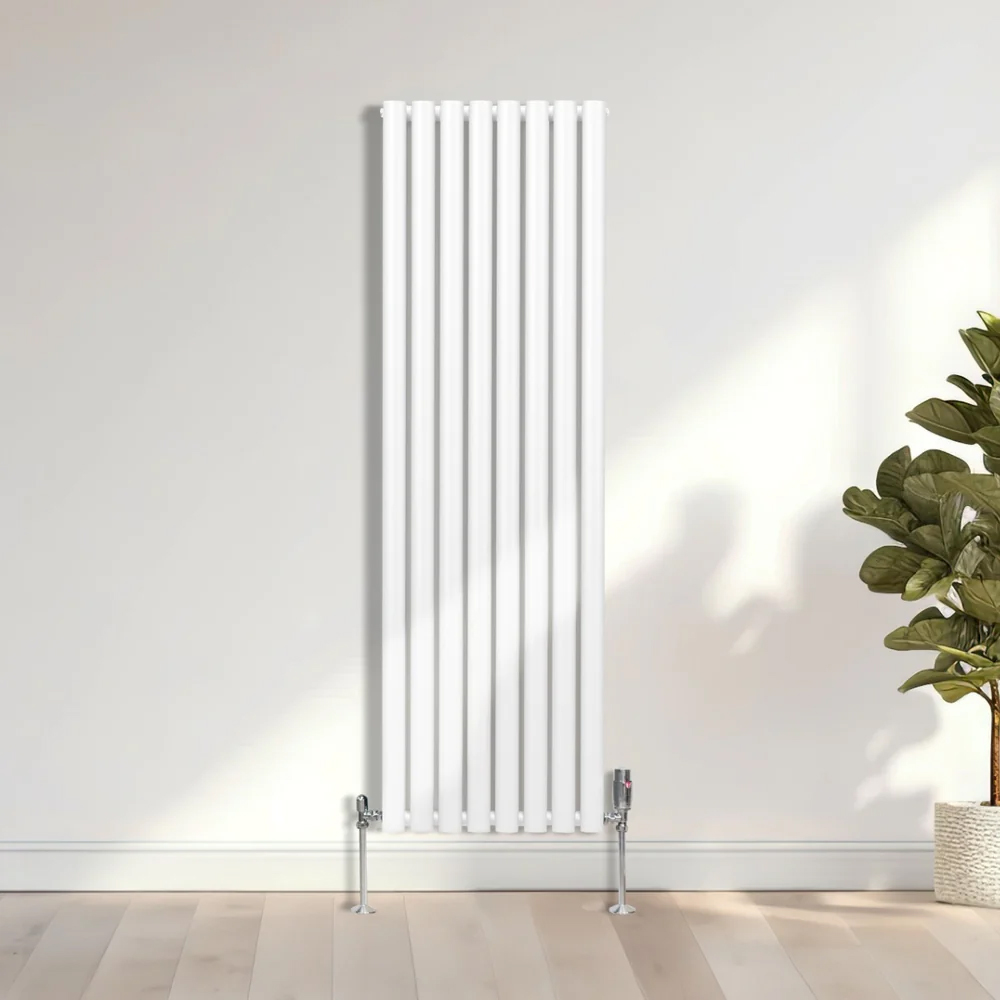 Monster Shop 5593BTU White Oval Column Radiator and Valves 1600 x 480mm Image 2