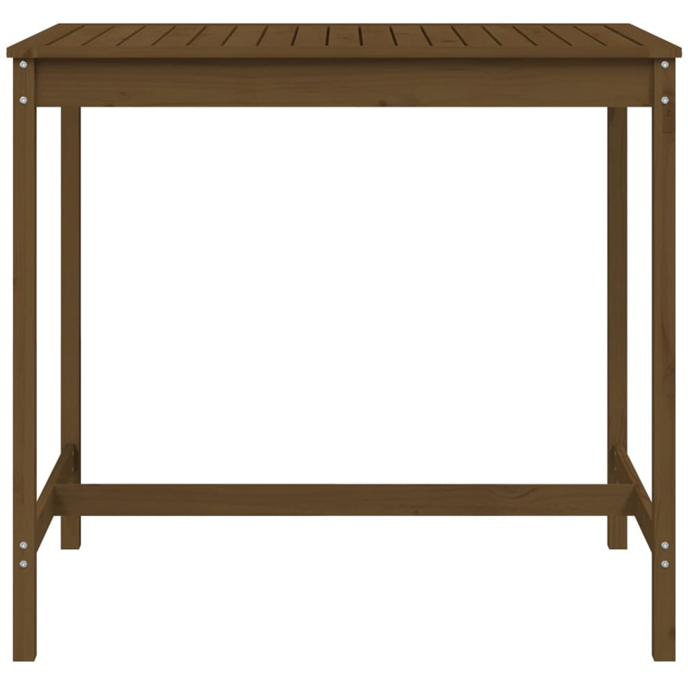 vidaXL 4 Seater Solid Pine Wood Slatted Garden Dining Table Honey Brown Image 3