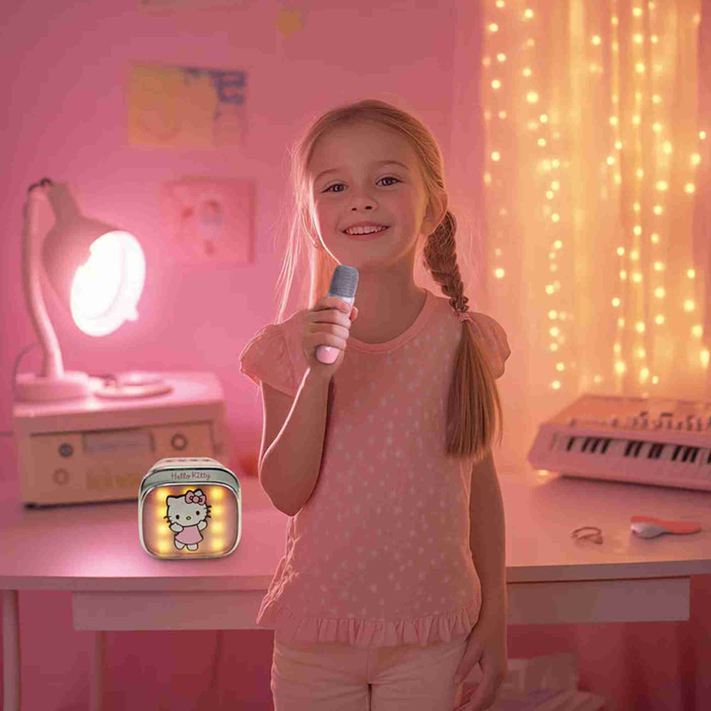 OTL Hello Kitty PopSing LED Light-Up Wireless Karaoke Speaker and Microphone Image 2