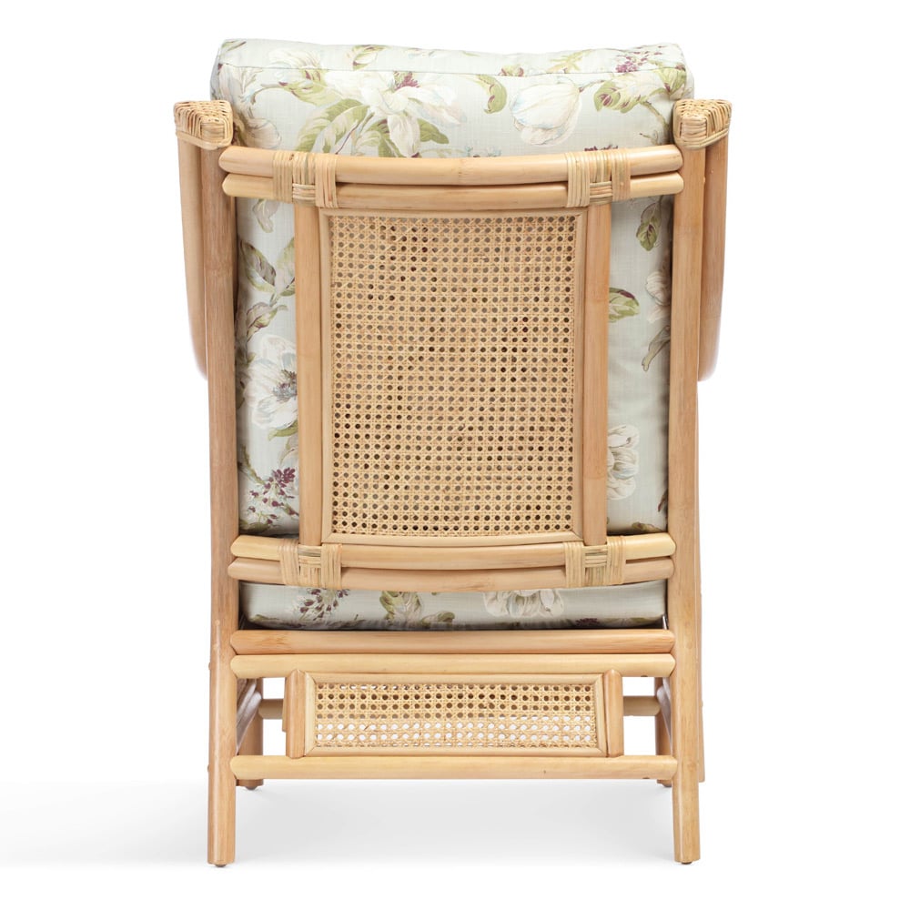 Desser Chester 5 Seater Natural Rattan Floral Fabric Sofa Set Image 6