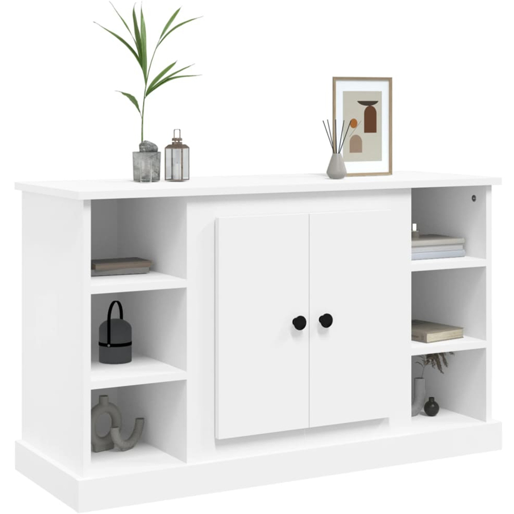 vidaXL 2 Door 6 Shelf White Wide Sideboard Image 3