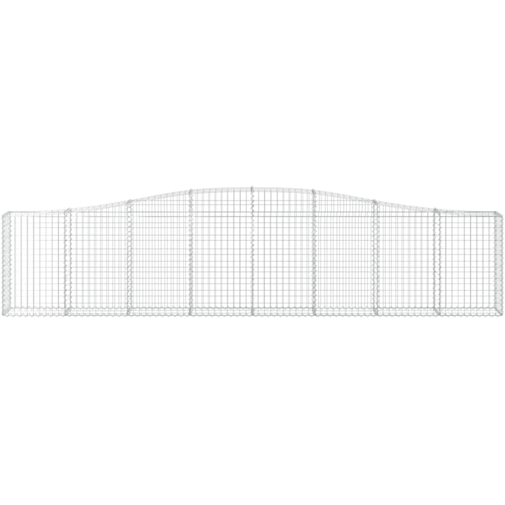 vidaXL Silver Galvanised Iron Arched Gabion Basket 400 x 30 x 80/100cm 2 Pack Image 2