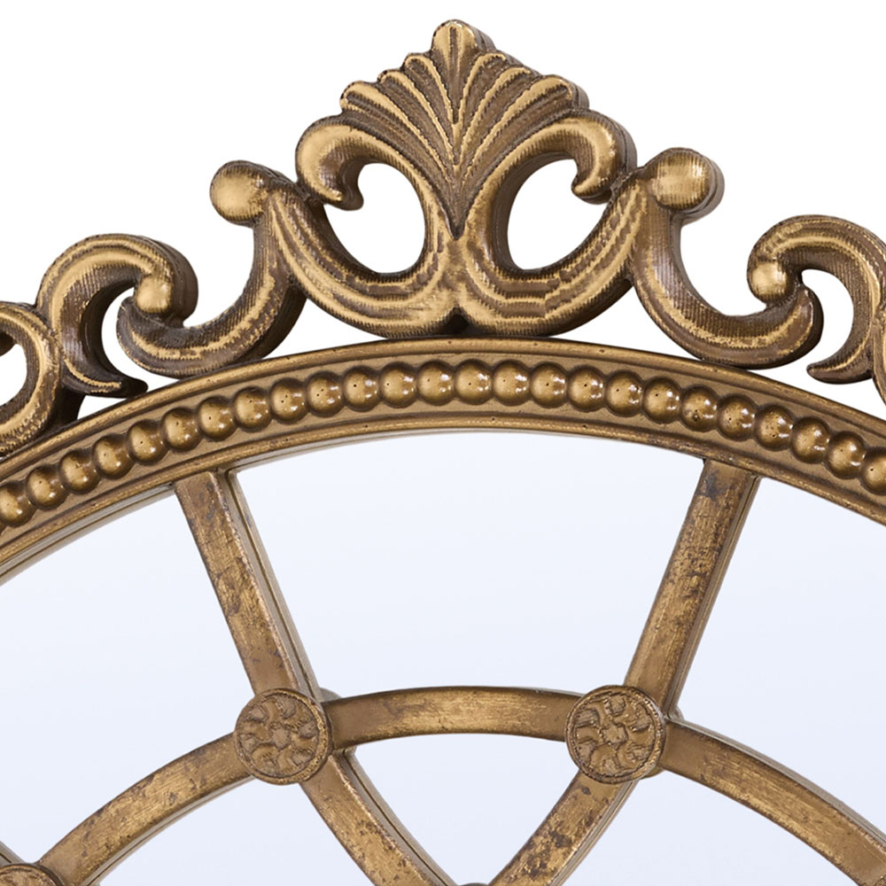 Living and Home Gold Arched Vintage Wall Mirror 102 x 65cm Image 4
