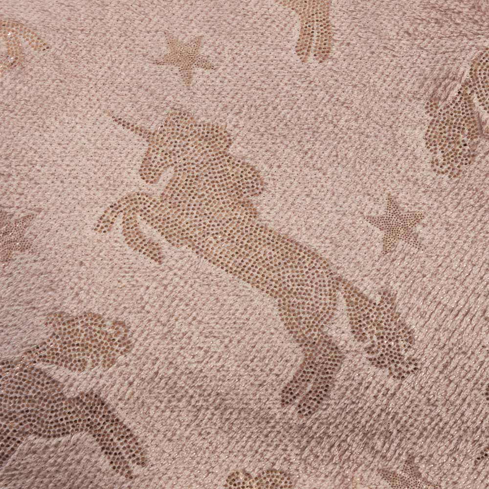 Wilko Pink Unicorn Fleece Throw 120 x 150cm Image 3