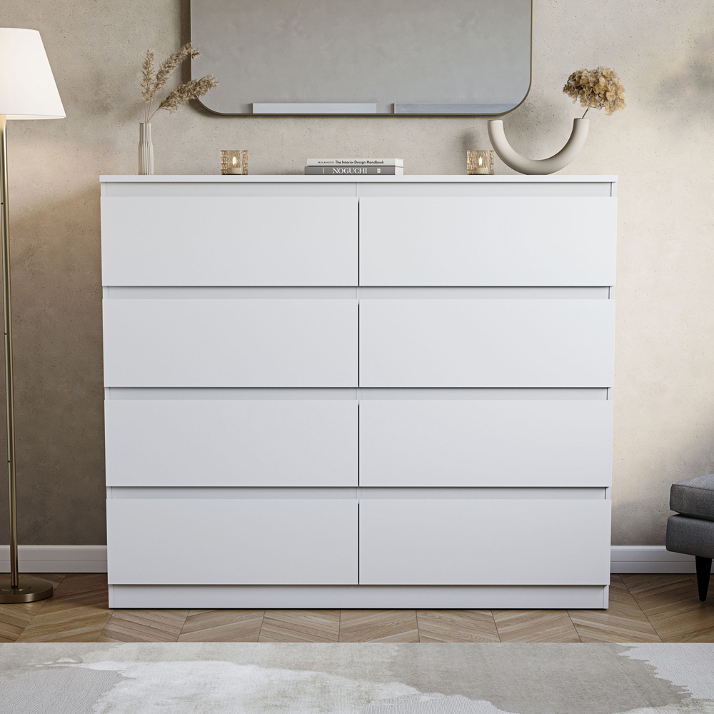 VIDA DESIGNS Denver 8 Drawer White Chest of Drawers Image 3