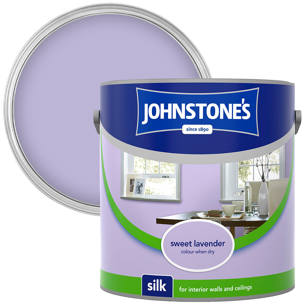 Johnstone's Walls & Ceilings Sweet Lavender Silk Emulsion Paint 2.5L Image 1