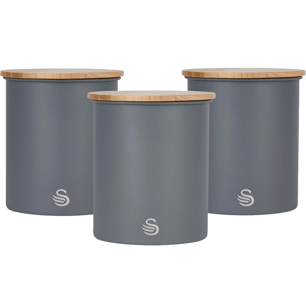 Swan 3 Piece Slate Grey Canisters Image 1