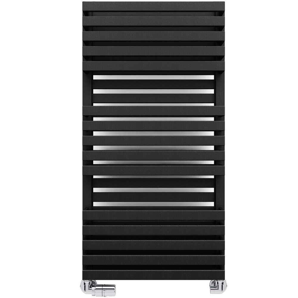 Terma Quadrus Bold 1811BTU Metallic Black Heated Towel Rail 870 x 450mm Image 1