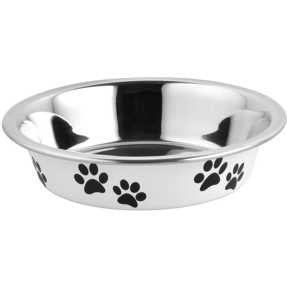 Stainless Steel Pawprint Pet Bowl Image 3