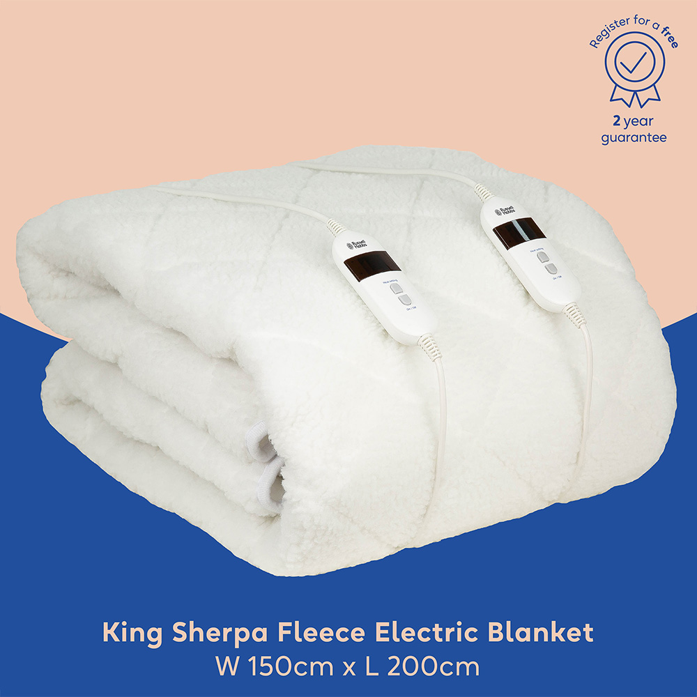 Russell Hobbs King Size Sherpa Fleece Electric Blanket with 6 Heat Settings Image 9