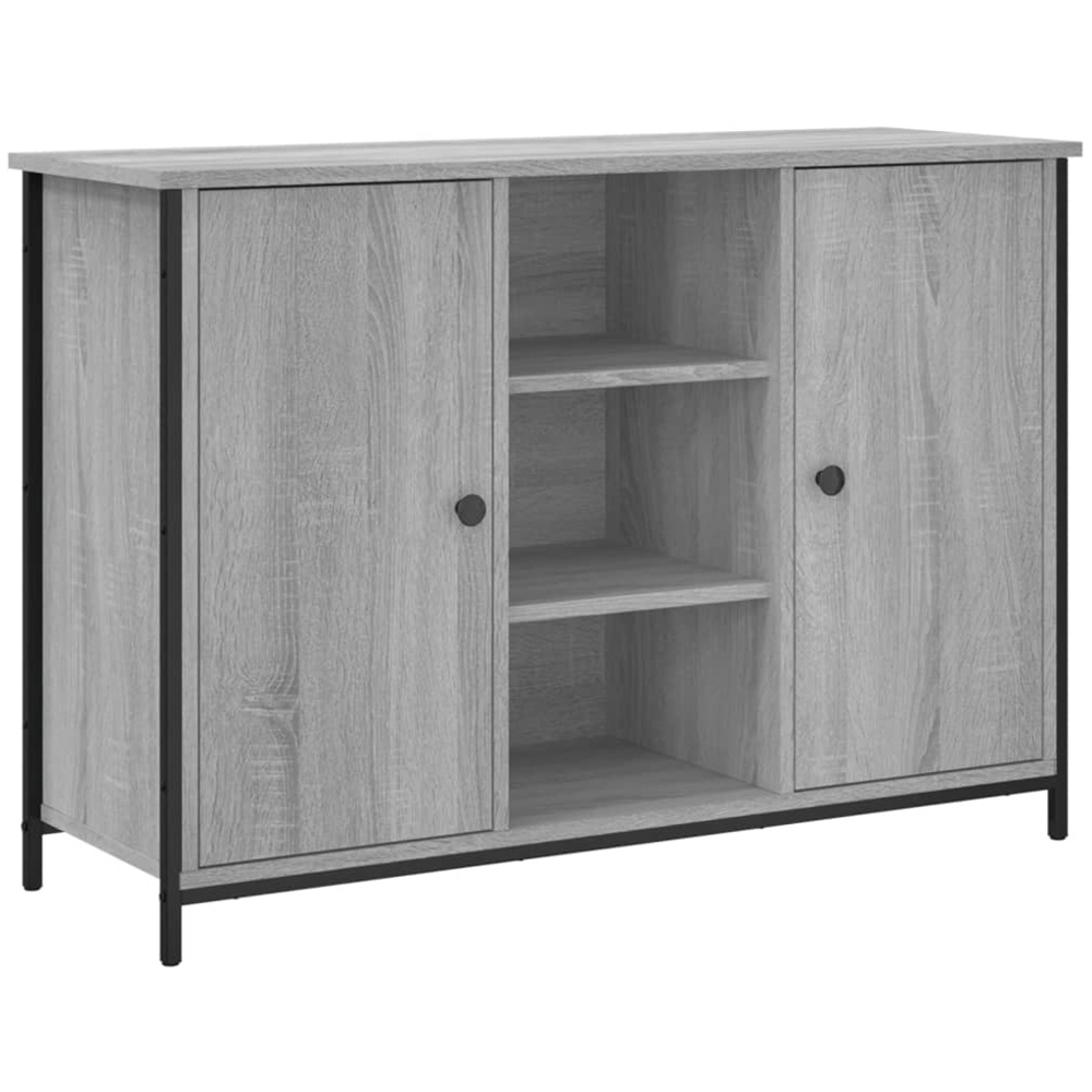 vidaXL 2 Door 3 Shelf Grey Sonoma Wooden Sideboard Image 2