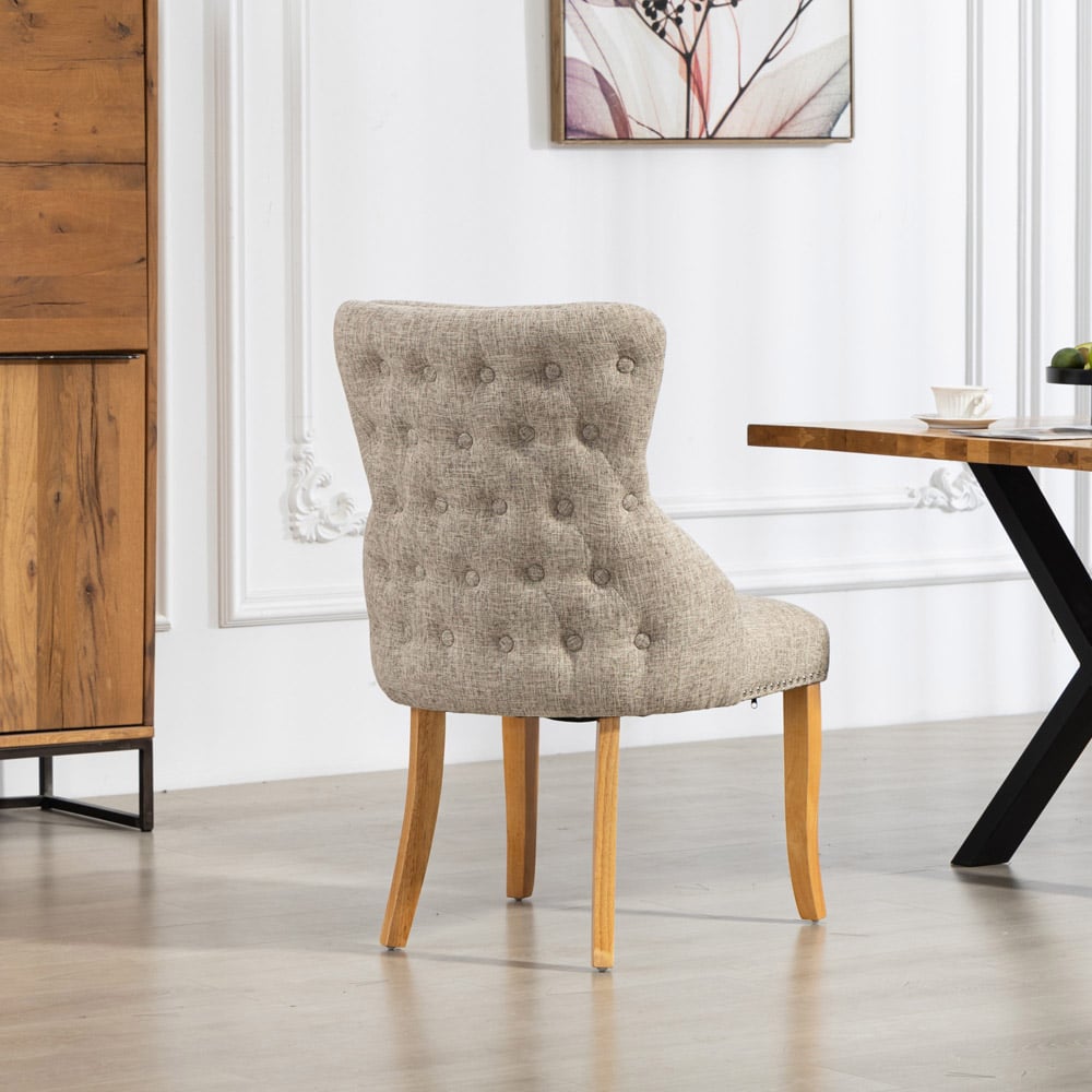 Artemis Home Olivola Set of 2 Light Brown Fabric Dining Chair Image 4