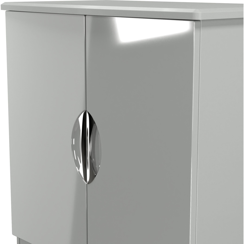 Crowndale Camden 2 Door Grey Gloss and Dusk Grey Storage Cabinet Ready Assembled Image 5