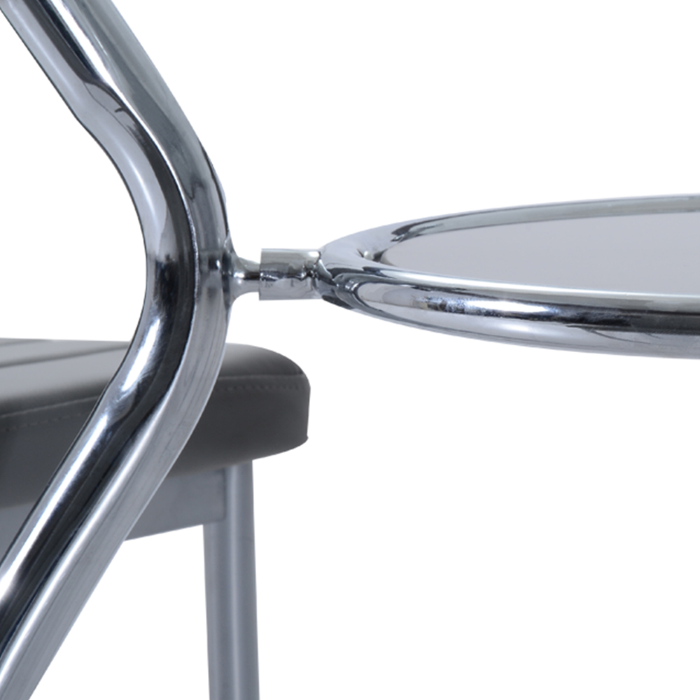 HOMCOM 4 Seater Round Dining Table Set Grey Image 3