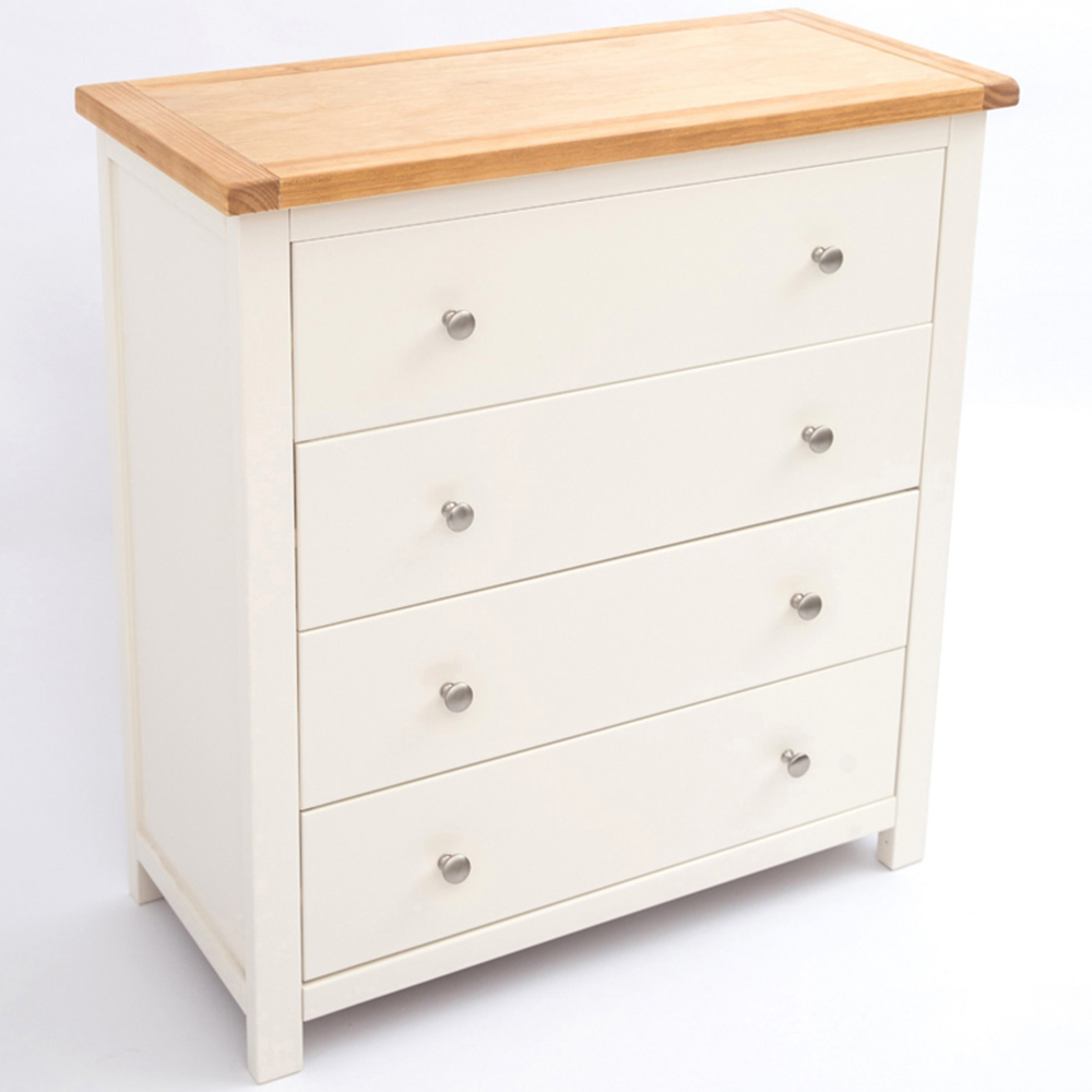 Maggiori 4 Drawer Off White Chest of Drawers with Chrome Knobs Image 4