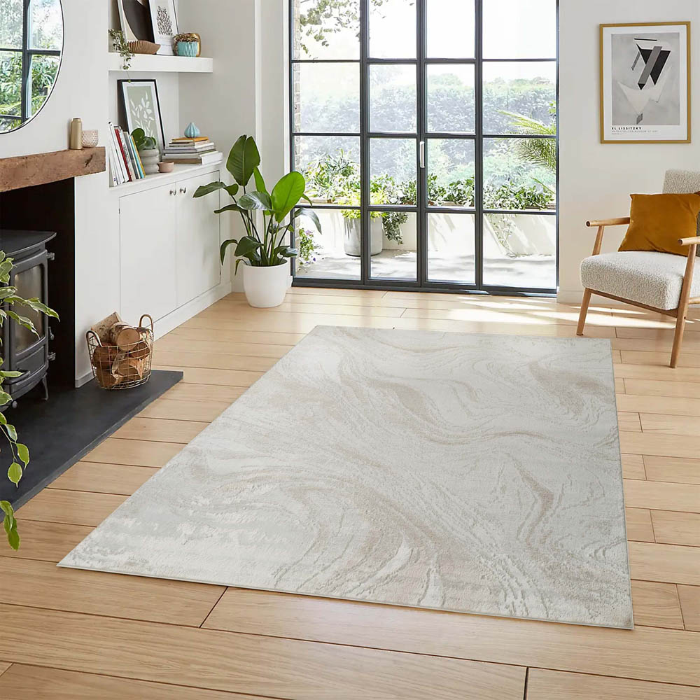 Desire Rugs Perla Beige Modern Abstract Action Resin Design Rug 160 x 230cm Image 6