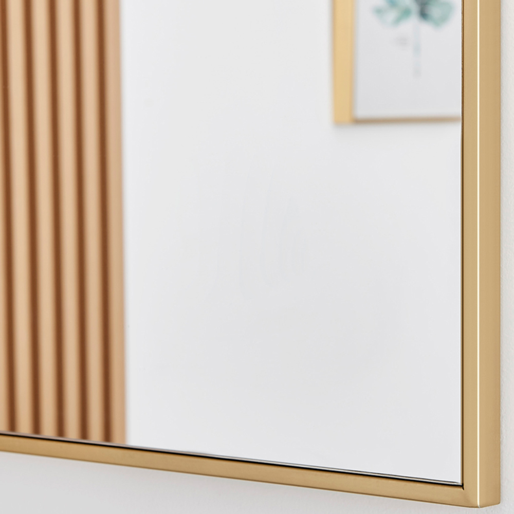 Furniturebox Austen Rectangular Gold Metal Wall Mirror 100 x 66cm Image 6