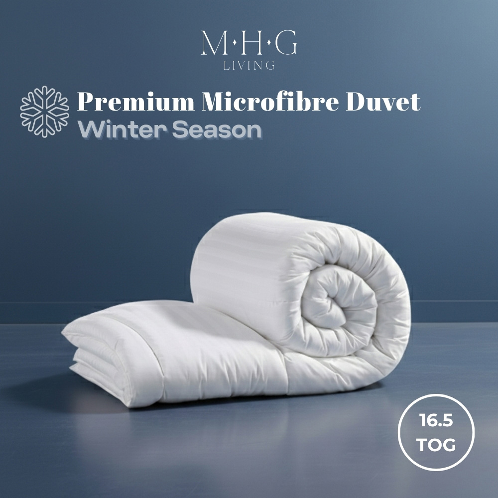 MHG Living King Size White Striped Extra Warm Winter Hollowfibre Duvet 16.5 Tog Image 9