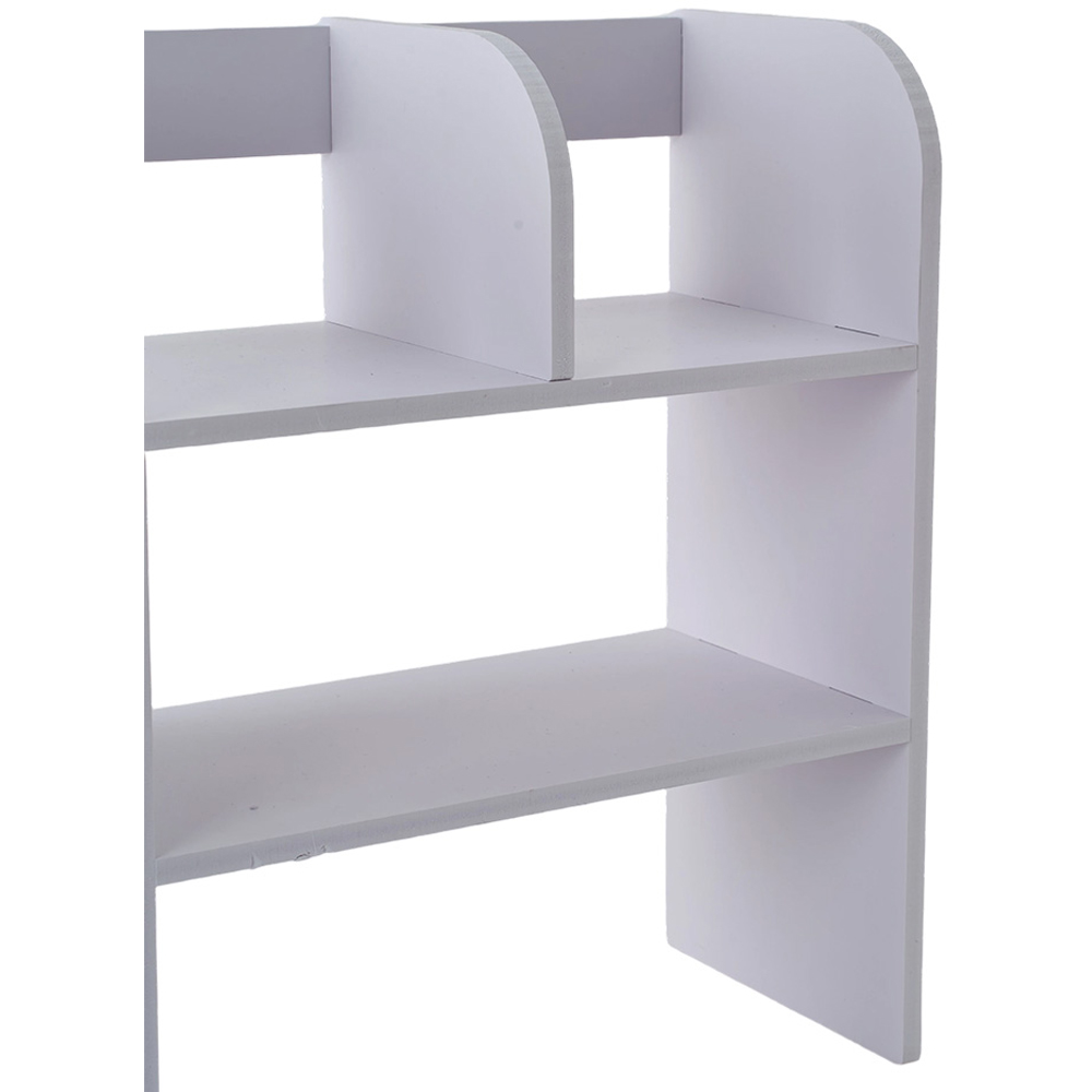 Living and Home Single Drawer 5 Shelf White WPC Asymmetrical Desktop Organiser Image 6