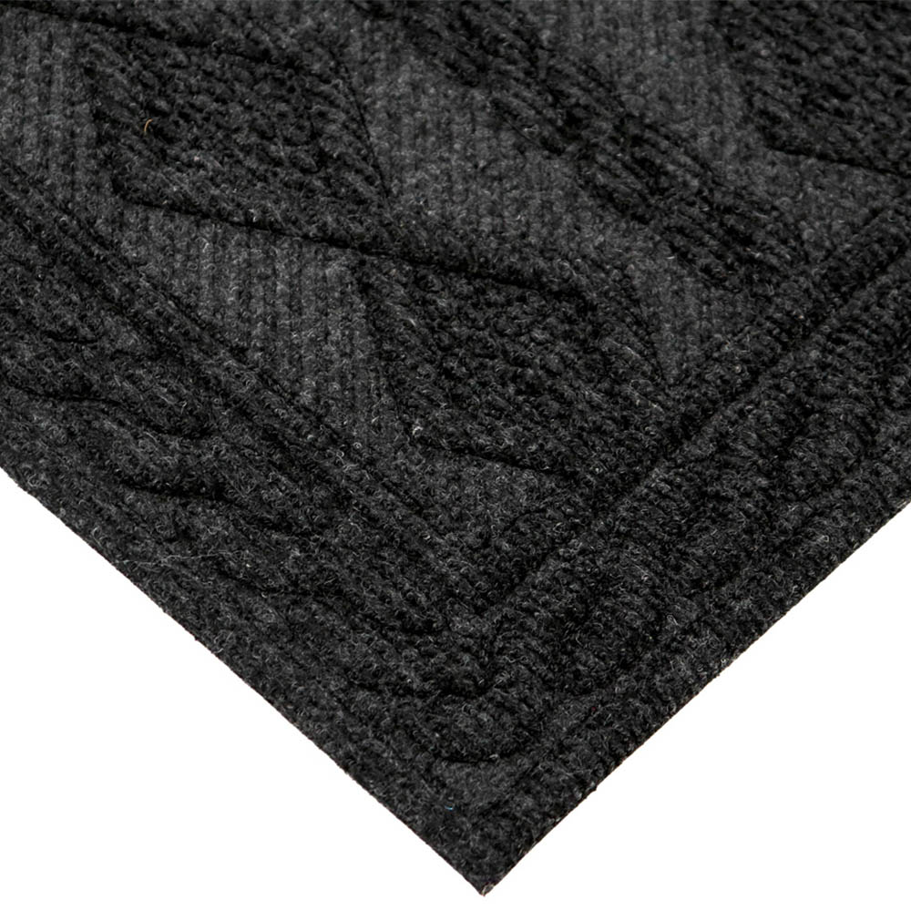 JVL Charcoal Knit Indoor Scraper Doormat 45 x 75cm Image 3