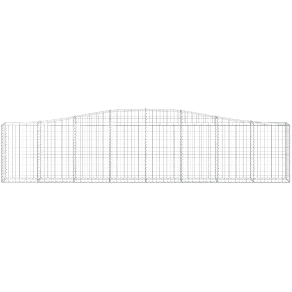 vidaXL Silver Galvanised Iron Arched Gabion Basket 400 x 30 x 80/100cm 6 Pack Image 2