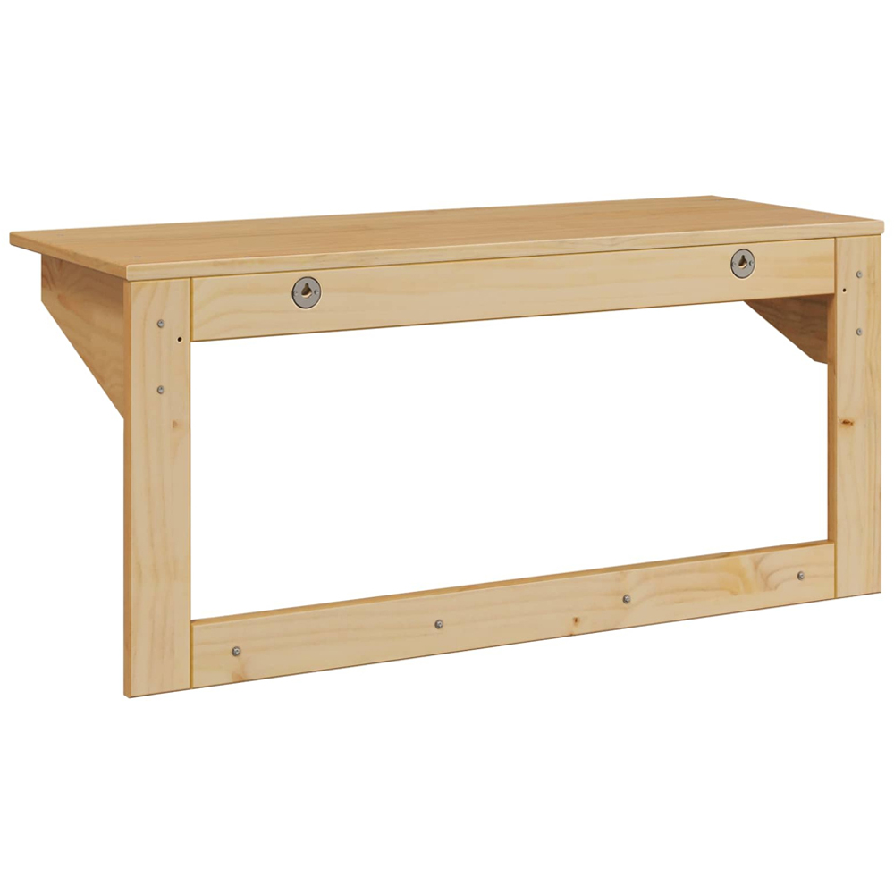 vidaXL Hill Single Shelf Honey Brown Wall Mounted Coat Rack with Hook Image 4