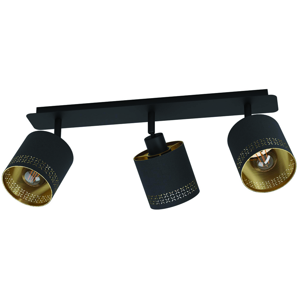 EGLO Esteperra Black 3 LED Fabric Ceiling Spotlight Image 1