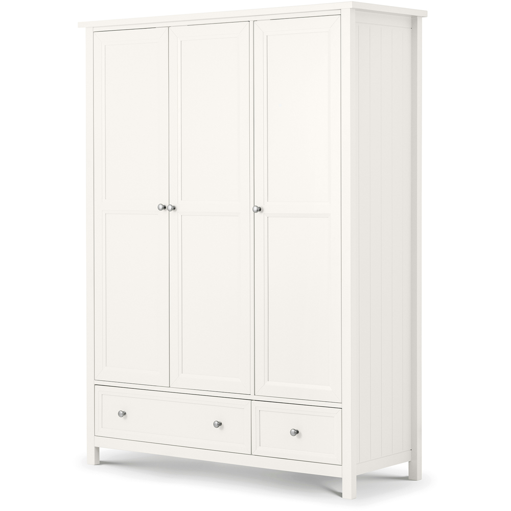 Julian Bowen Maine 3 Door 2 Drawer Surf White Combination Wardrobe Image 2