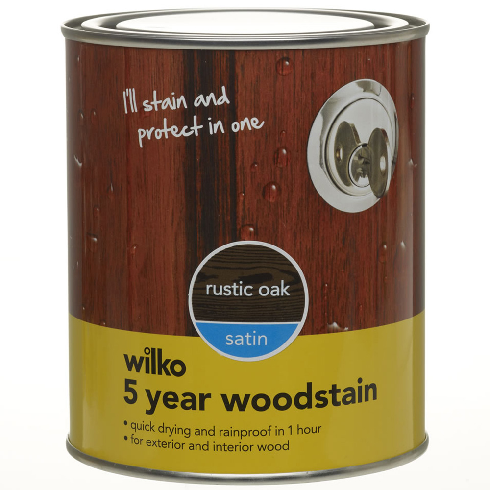 Wilko 5 Year Rustic Oak Satin Woodstain 750ml Image 2